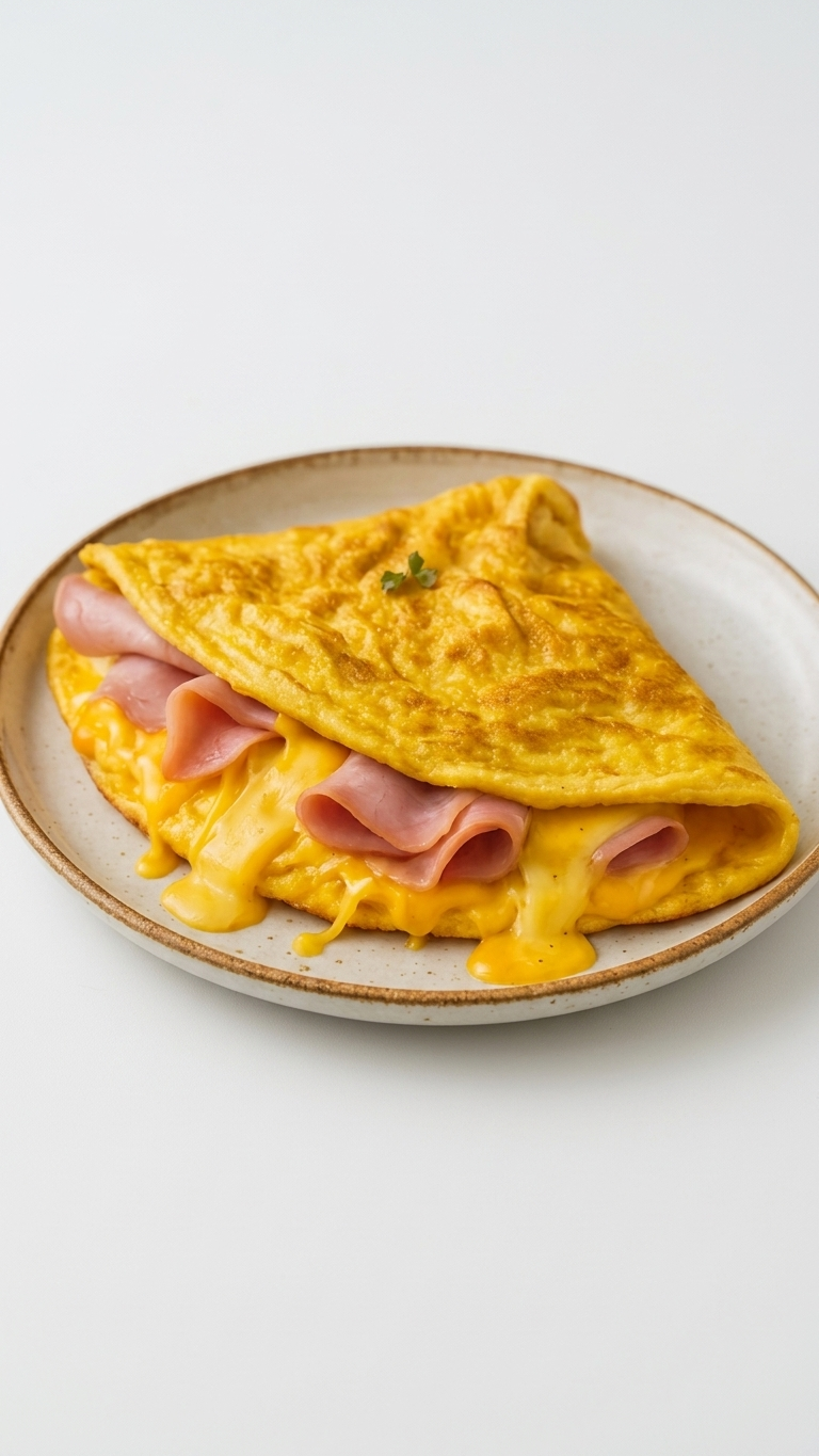 Crepe de jamón, queso y huevo